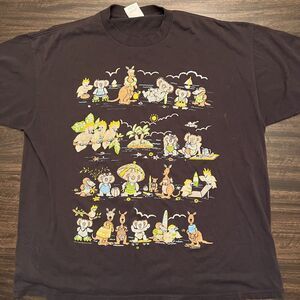 VINTAGE Koala Bear Parrot Beach Kangaroo Australia Shirt Animal Art Nature 90s